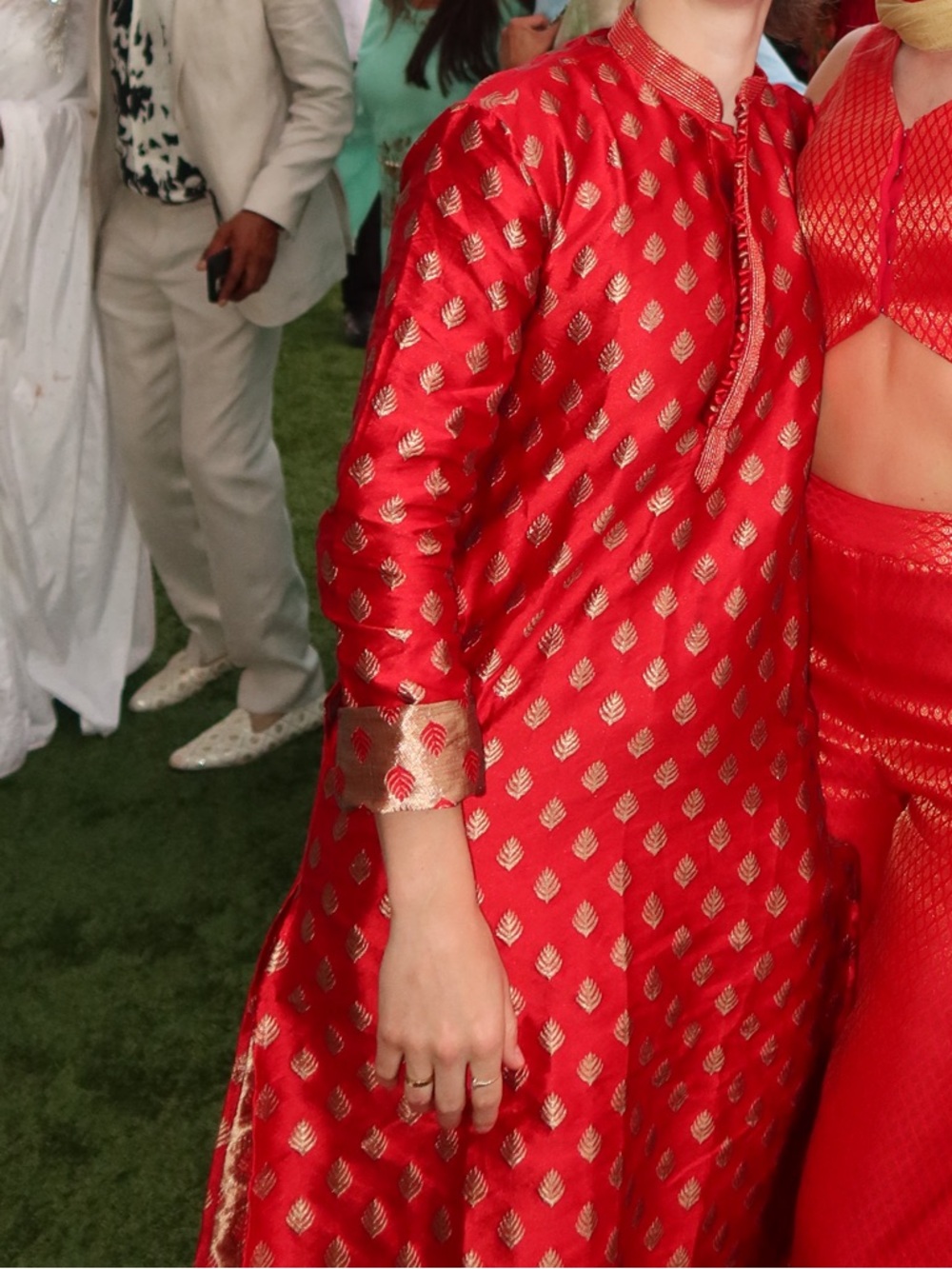 Red and Gold Kurta Set